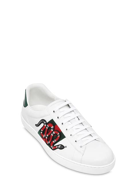 ace embroidered sneaker snake gucci
